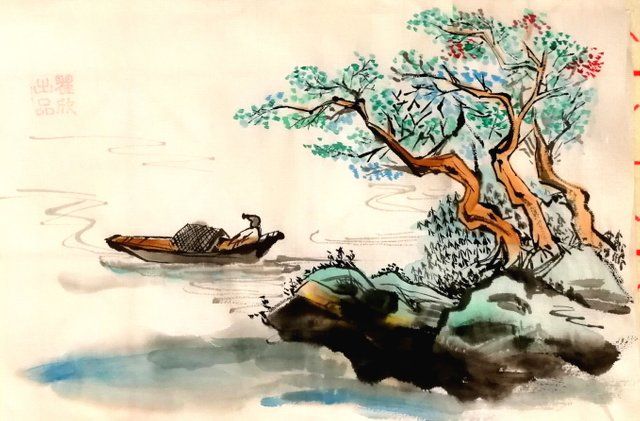 我的国画作品 逆水行舟 Angelina66 Angelina66