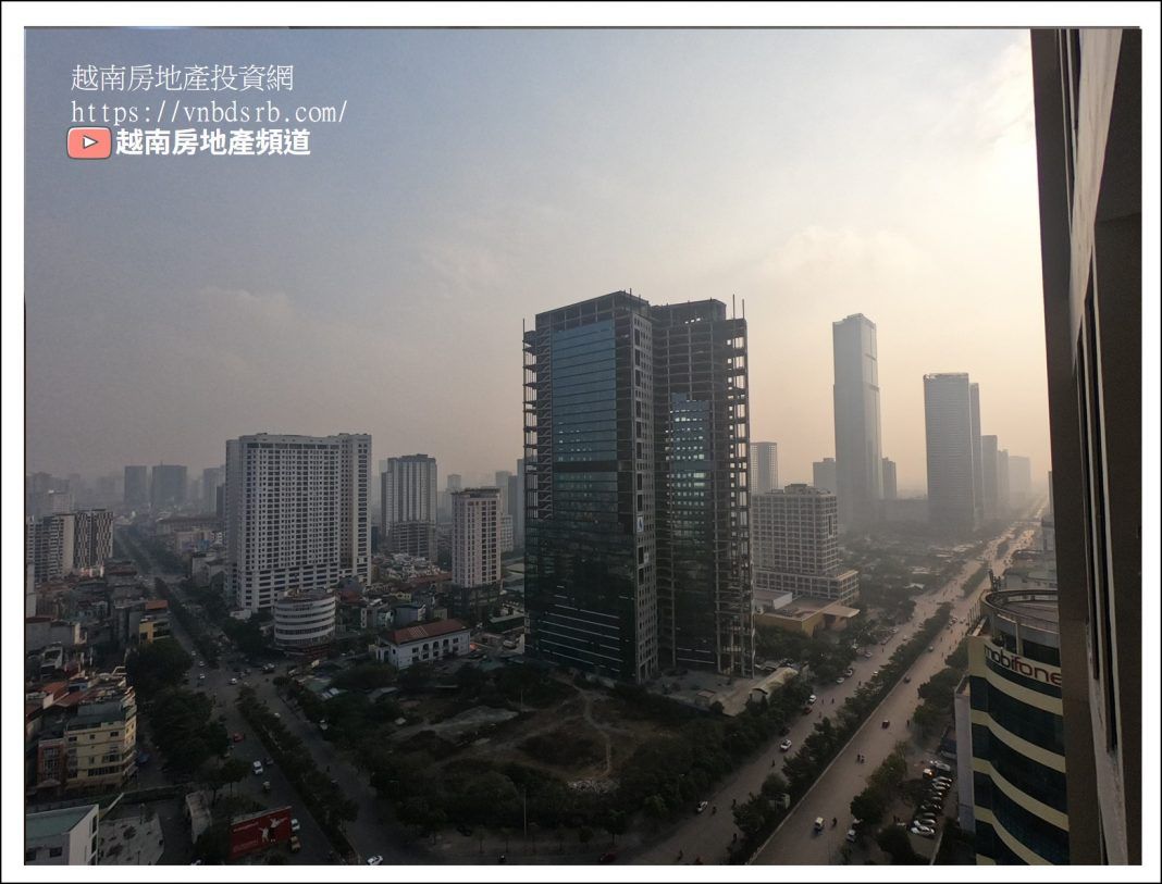 越南首都河內市的都市景觀，這裡的房地產正在急速發展中