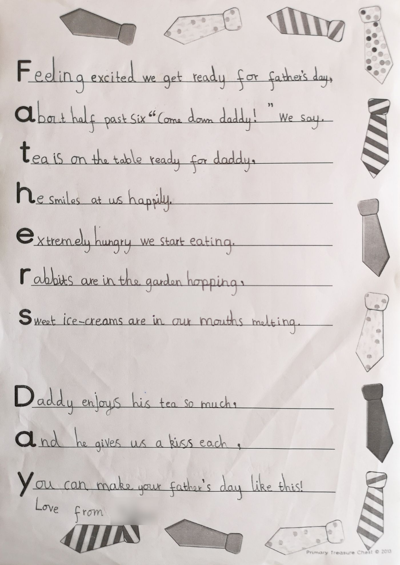 Father's day: acrostic poem. - Sophie (@sophief)