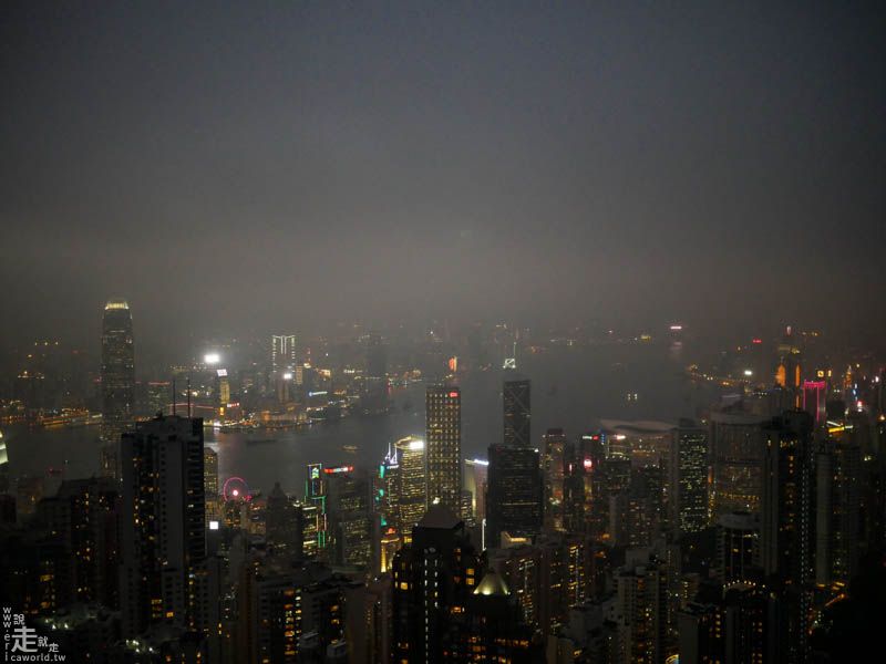 香港 太平山 大霧 夜景